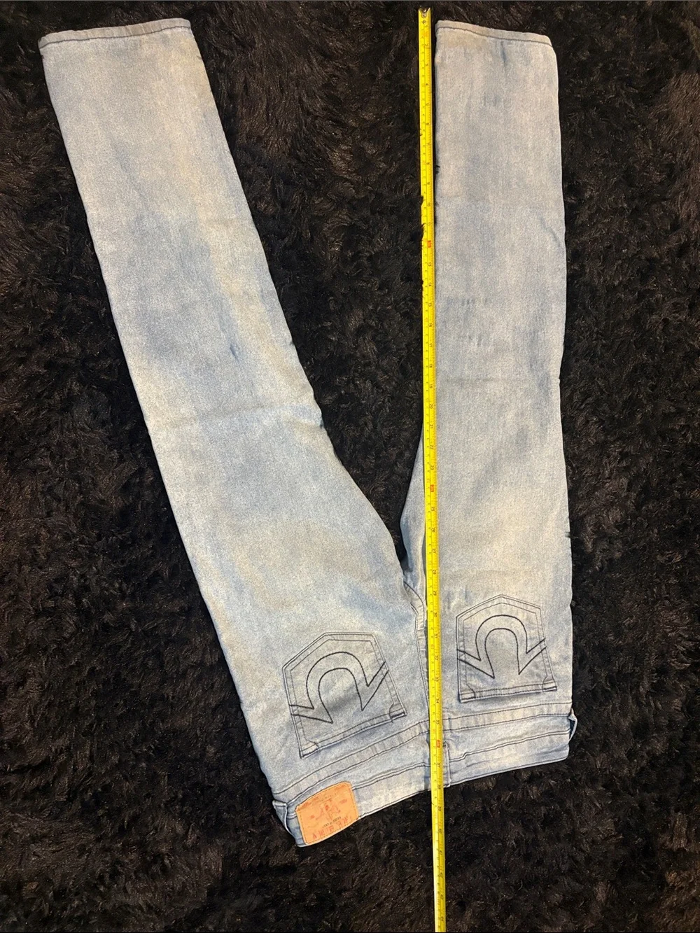True Religion Men's Slim Straight Jeans in Light Blue
